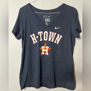 Nike H-Town Houston Astros Navy Tee W/Orange Logo Size X-Large